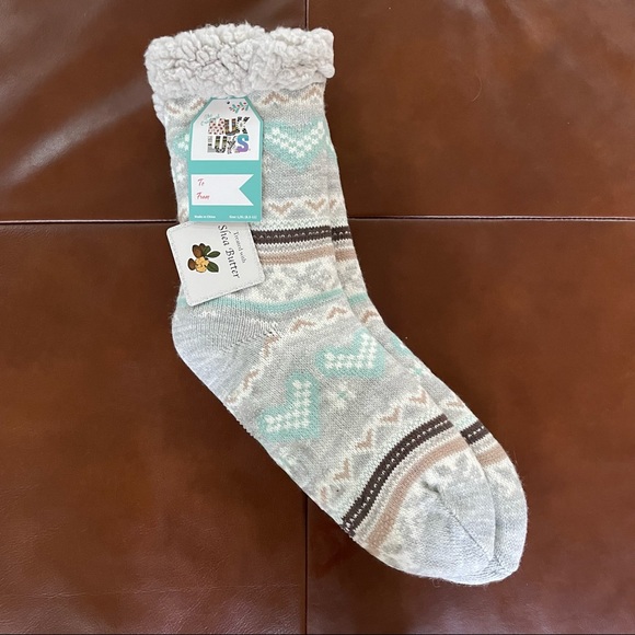 Muk Luks Shoes Muk Luks Sherpa Lined Shea Butter Infused Fair Isle Slipper Socks L Xl Poshmark